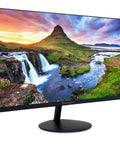 Ultra Thin 21.5 Inch Full HD IPS Monitor With Zero Frame Design AMD FreeSync Technology 100Hz Refresh Rate 1ms TVR Tilt HDMI And VGA Ports displayed with a vivid landscape image