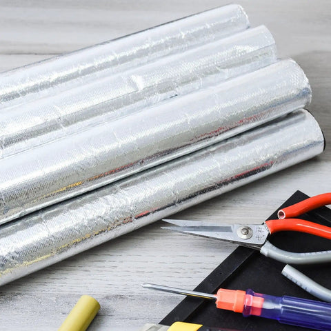 Eight Piece Self Adhering Pipe Insulation Foam Tubes With Aluminum Foil Wrap For Outdoor Water Lines Weatherproof Freeze Protection