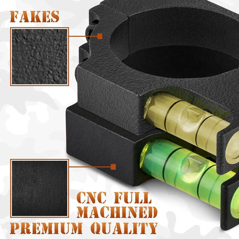 Metal Bubble Level Anti Cant for 20mm Picatinny Weaver Rail Rifle Scope Leveling Kit with CNC machined details and green fluid