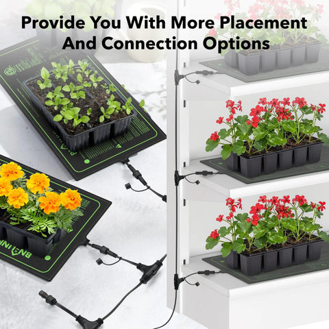 Seedling Heat Mat 10 By 20.75 Inches, 4-Pack Daisy Chainable Waterproof Plant Heating Pad For Seed Germination, Indoor Growing, Hydroponics, Greenhouse, ETL Listed