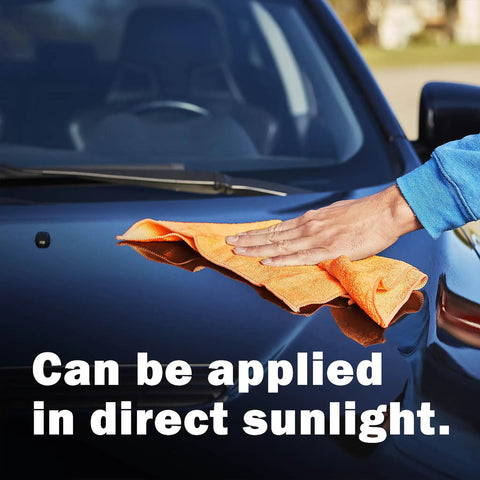 Applying Two Piece Exterior Car Care Kit That Buffs Out Scratches And Delivers A Showroom Shine With Scratch Doctor Clear Coat Scratch Remover And Once A Year Car Polish on vehicle hood