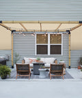 12 By 12 Pergola Cover With Grommets And Weighted Rods HDPE UV Blocking Shade Cloth For Gazebo Backyard Deck Or Porch in beige