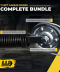 Beefy 130 Lb Yellow Double Looped Garage Door Extension Spring Bundle for 7 Ft Doors with 3 Inch Pulleys and Cables