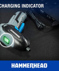 Lightweight 4V Cordless Screwdriver With 9 Bit Set Micro USB Charging Ergonomic Rubber Grip showing charging indicator