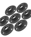 1-Inch Floor Flange Set For Rustic Industrial DIY Projects, Built-To-Last Malleable Iron Pipe Fittings, 6 pieces displayed