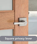 Spyglass Interior Privacy Door Handle Lever For Bedroom And Bathroom With Keyless Lock And Microban Protection, Reversible Satin Nickel Finish, Easy DIY Install On Standard Doors, Locks From Inside With Emergency Unlock From Outside