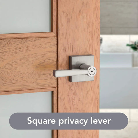 Spyglass Interior Privacy Door Handle Lever For Bedroom And Bathroom With Keyless Lock And Microban Protection, Reversible Satin Nickel Finish, Easy DIY Install On Standard Doors, Locks From Inside With Emergency Unlock From Outside