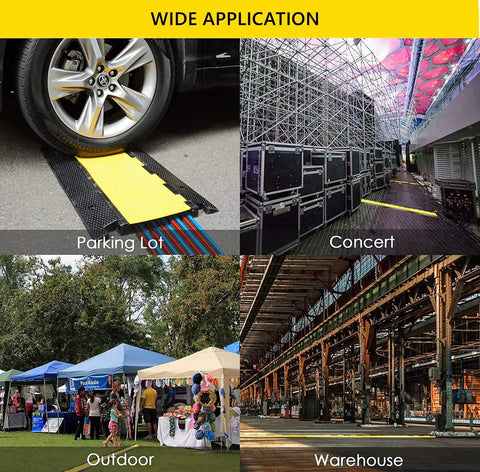 Tough As Nails Rubber Cable Protector Ramp Five Channel Wire Cover 36 Inches Long 22000 Lbs Load Capacity Indoor Outdoor Floor Safety And Clutter Free Cord Routing Mat