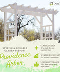 Providence Arbor Vinyl Garden Archway For Outdoors 64 By 85 White With Classic Lattice And Trellis Sides For Climbing Plants Vines And Flowers, Great Backyard Accent For Your Outdoor Vibe, Durable PVC Construction