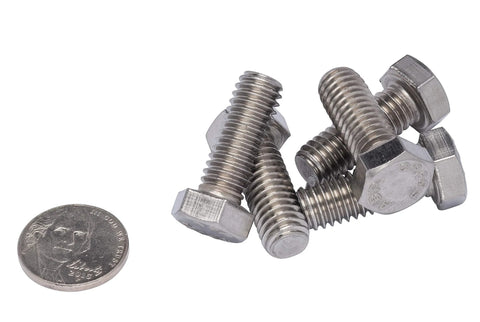25-pack stainless steel hex bolts with nuts, 3/8-16 thread, 1 in long, 304 stainless corrosion-resistant