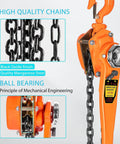 Lever Chain Hoist 3/4 Ton 1650 Lbs Capacity 10 Feet With 2 Heavy Duty Hooks Durable Alloy Steel Construction close-up view