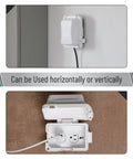 Outdoor Weatherproof 1 Gang Electrical Outlet Cover Plug In 120V AC Durable White Plastic, shown in vertical and horizontal positions.