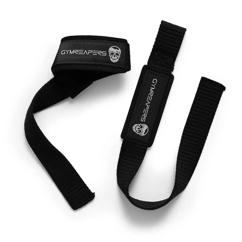 Sick Grip Black Cotton Lifting Wrist Straps Featuring Hella Padded Neoprene Cuffs for Heavy Deadlifts and Powerlifting Beast Mode Workouts Demanding Serious Wrist Support and Flawless Form During Tough Training Days - black straps shown.