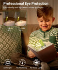 Child using Go-To Clip On Book Light For Reading At Night With Amber And Warm White Glow Four Lighting Modes Eye Protection USB Powered