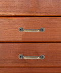 Rustic Bronze Cabinet Drawer Pulls 6 Pack Vintage Iron Wardrobe Handles on a wooden drawer front
