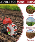 Hand Push Roller Seeder Manual Seeder Machine Walk Behind Row Crop Planter for planting in various terrains with 5 mouths