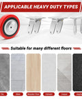 8 Inch Polyurethane Caster Wheel with Polyolefin Core, suitable for tile, slate, wood, cement, carpet, asphalt surfaces.