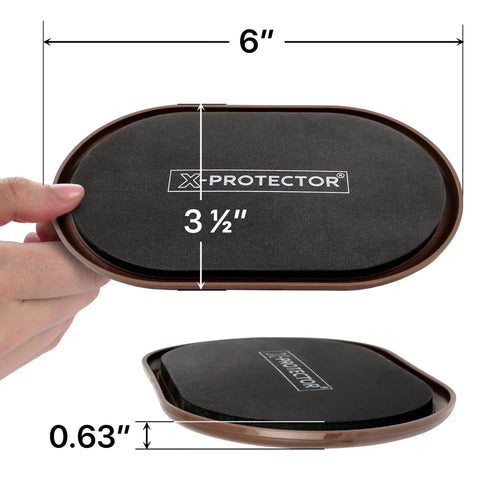 Heavy Duty Furniture Sliders For Carpet And Hardwood Floors Smooth Glide Moving Pads, 6''x3.5'' with black rubber top for easy moving.