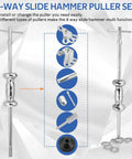 19 Piece Slide Hammer Puller Set With 9 Way Internal And External Pullers for Wheel Hub Dent Removal and Hub Gear Puller Remover Kit
