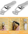 4 Pack Stainless Steel Spring Loaded Toggle Latches With Screws Heavy Duty Hasp Clamps installation steps
