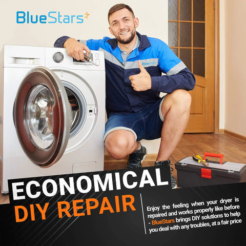 Technician with front load washer and DIY repair kit, showcasing Washer Belt Assembly For Whirlpool Maytag Jenn Air Washers Replaces 12112425 12112425VP 210024 AP4011179 PS2005284 22002570 Compatible With Most Front Load Models And Simple To Install For Long Lasting Performance.