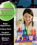 Girl conducting experiments with Ultimate Science Lab Kit For Kids And Teens Ages 8 And Up With Over 40 Hands On Experiments