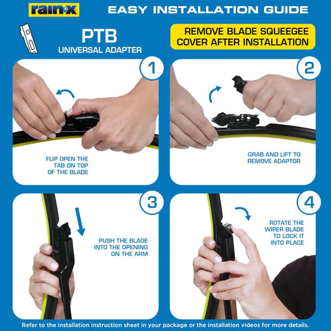Installation guide for Tough As Nails Silicone Wiper Blade Replacement 26 Inch using Universal Adapter with instructional steps.
