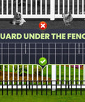 Image showing No Dig Fence Panels 14 Pack, Garden Barrier Fence To Keep Varmints Out And Stop Digging For Dogs And Rabbits under a fence