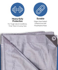 Heavy-Duty 30 x 40 Ft Waterproof Tarp Cover, 10-mil Multi-Use Tarpaulin With Superior Weave, corner with grommet detail
