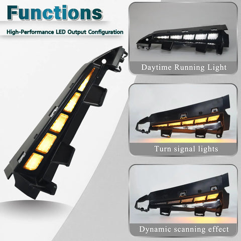 Toyota Tacoma Front Wheel Arch Side Marker Lights Kit With Switchback White DRL And Amber Sequential Turn Signals functionality