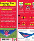 Instructions and features for Kid Friendly Camping Hammock For Indoors And Outdoors, Ultra Comfy Hangout Hammock For Kids, Easy Setup with 100-Inch Rope.