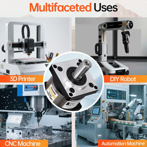 20 To 1 Planetary Gearbox Reducer For Nema 23 Stepper Motors used with 3D printer, CNC machine, DIY robot, and automation machine.