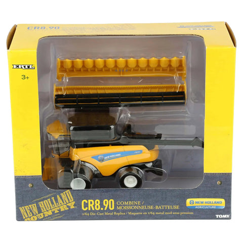 Boxed New Holland CR8.90 1/64 Scale Die Cast Combine With Corn And Grain Headers Totally Realistic Farm Machinery Model