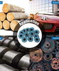 48 Piece 2 Inch Flap Disc Set With One Quarter Inch Shank Holder Grits 40 60 80 120 For Die Grinder Surface Grinding Rust Removal Finishing Deburring Stock Prep And Metal Work applications in wood, automobile, metal, and polishing example.