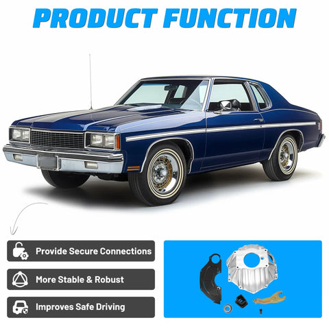 Bell Housing Kit With 11 Inch Clutch Fork Inspection Cover Throwout Bearing And Boot For Chevy Chevelle Malibu Impala Caprice Corvette Camaro 1959 Through 1988 Replacement Fits El Camino Bel Air Biscayne Nomad And More, shown with cover and fork
