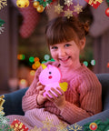 Girl holding Unicorn Night Light For Kids With Dimmable Multi Color Glow Rechargeable Silicone Unicorn Lamp For Girls Bedroom