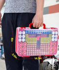Massive 269 Battery Organizer Case With Built In Tester Dual Sided Storage For AA AAA 9V C D 18650 And Button Cells Keeps Batteries Sorted Easy Access And Ready For Any Household Project pink case, 14.1in x 8in