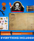 Pirate Adventure Activity Kit For Kids Hands On Treasure Digging Craft A Pirate Hat And Map With Spyglass Compass Telescope.