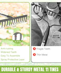 Adjustable Bow Rake With 14 Tines, 13.7 Inch Wide Metal Head, Telescoping 30.5 To 57 Inch Reach, comparison of build quality