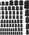 72 Piece Cable Glands Kit With Waterproof Strain Relief For Cables And Pass Through Grommets, Heavy Duty NPT Thread