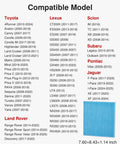 Toyota Cabin Air Filter Replacement chart for CP285 CF10285 with compatible models list for Toyota, Lexus, Subaru, and more; filter size shown.