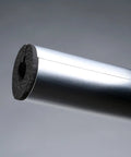 Built Tough Silver Pvc Clad Aluminum Insulation Tubes Featuring Dense Closed Cell Elastomeric Foam Core And Uv Resistant Protective Jacket For Smooth Sailing Diy Hvac Upgrades Pack Fifty Four close-up of tube end with foam core