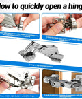 4 Pack Frameless Soft Close Cabinet Hinges 170 Degree Concealed Full Overlay tutorial on hinge opening process