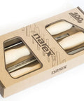 Killer 4 Piece Chisel Set Featuring Legit Cr Mn Steel Blades And Slick Lacquered Wood Handles Pre Sharpened Ready To Hammer Tough Job Site Hardware For Skilled Trades And Weekend Bros in packaging.