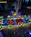 Solar Garden Lights Outdoor With Bendable Copper Wire And 120 LED Firework Beads, Warm White IP65 Waterproof Starburst Vibe Decor