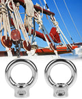 Rock Solid Boss Level Marine Grade Stainless Steel Lifting Eye Nuts 20 Pack 3/8 Inch Unc Threads For Heavy Duty Rigging Jobs, set near sailing ropes.