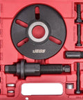 Universal Beefy Harmonic Damper Balancer Puller And Installer Tool Set With 30 Bolts 9 Adapters in red carrying case
