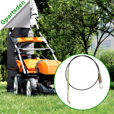 Reverse Tiller Cable Clutch Replacement Easy Install 9460953 7460953 for MTD Cub Cadet next to an orange lawnmower on grass.