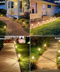 Eight Pack Solar Pathway Lights Outdoor LED Waterproof 3000K Tungsten Filament Bulbs For Lawn Garden Driveway Walkways And Patios