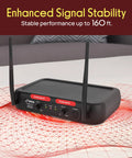 Dual Channel Wireless Microphone System with dual frequency receiver showcasing enhanced signal stability up to 160 ft.